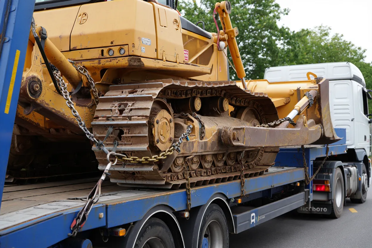 Перевозка бульдозера на трале: Как организовать транспортировку негабарита