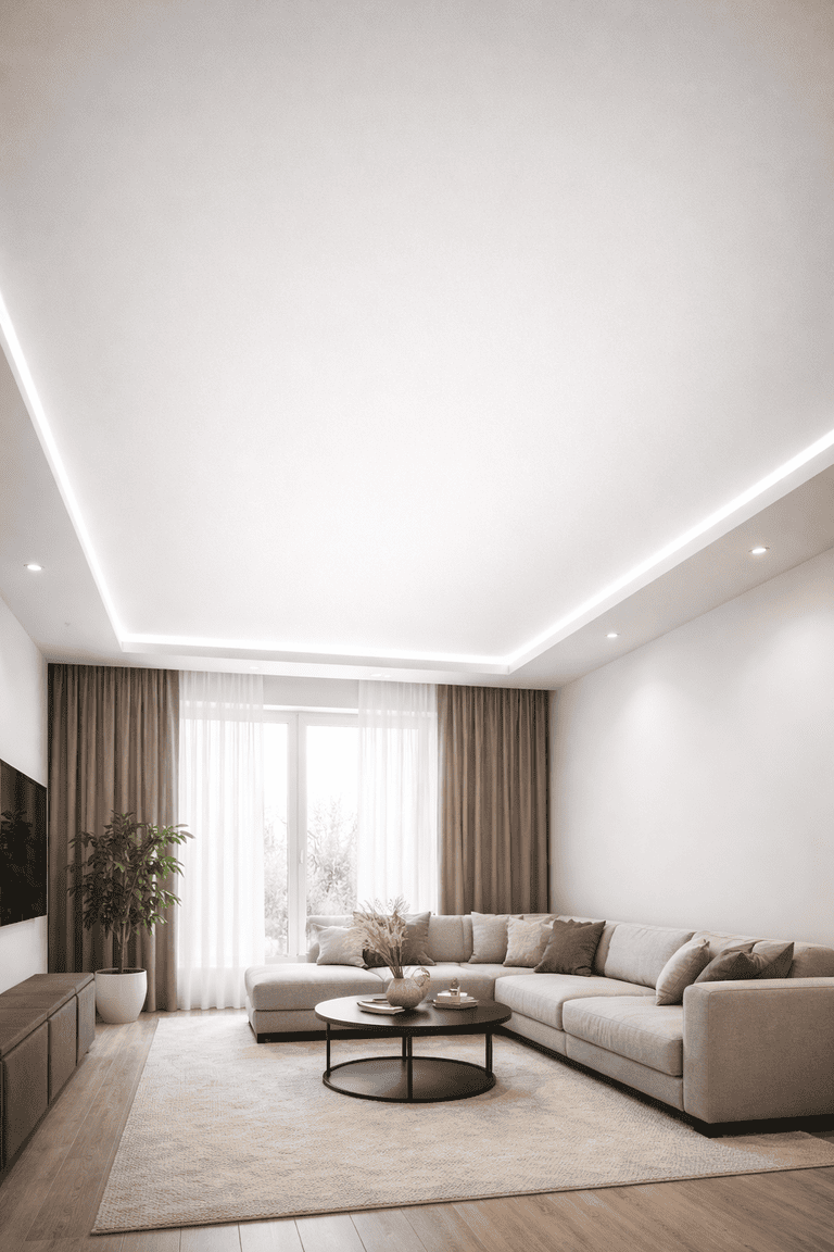 натяжной потолок с точечными светильниками с точечными светильниками