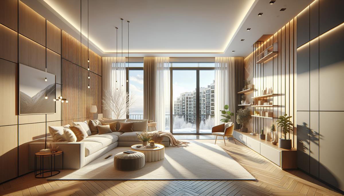 Апартаменты в Батуми зимой — вид на город и уютный интерьер