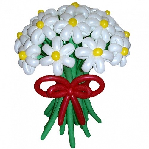 Корзина из шаров с цветами № 3