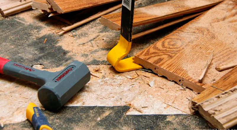 Рис.2 Инструменты для демонтажа деревянного пола