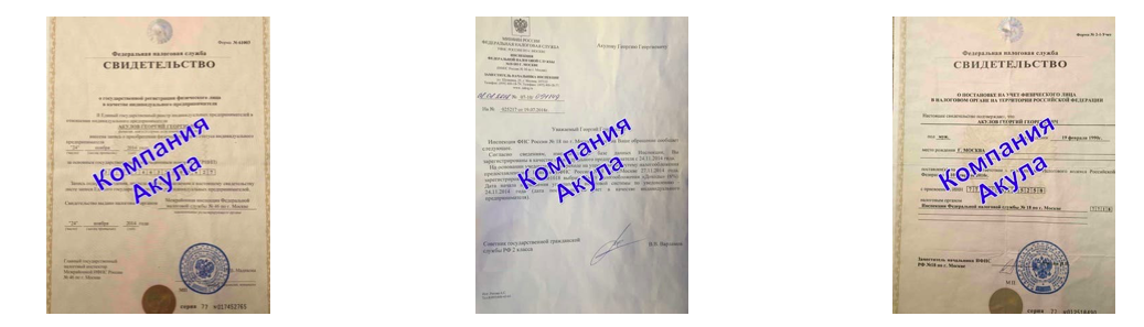 Документы рекламного агентства по распространению листовок Акула Краснодар