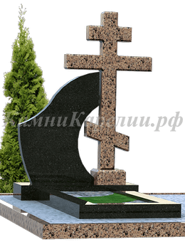 Гранитный памятник с крестом "Аврора" , карельский гранит и Восточно-Варламовский