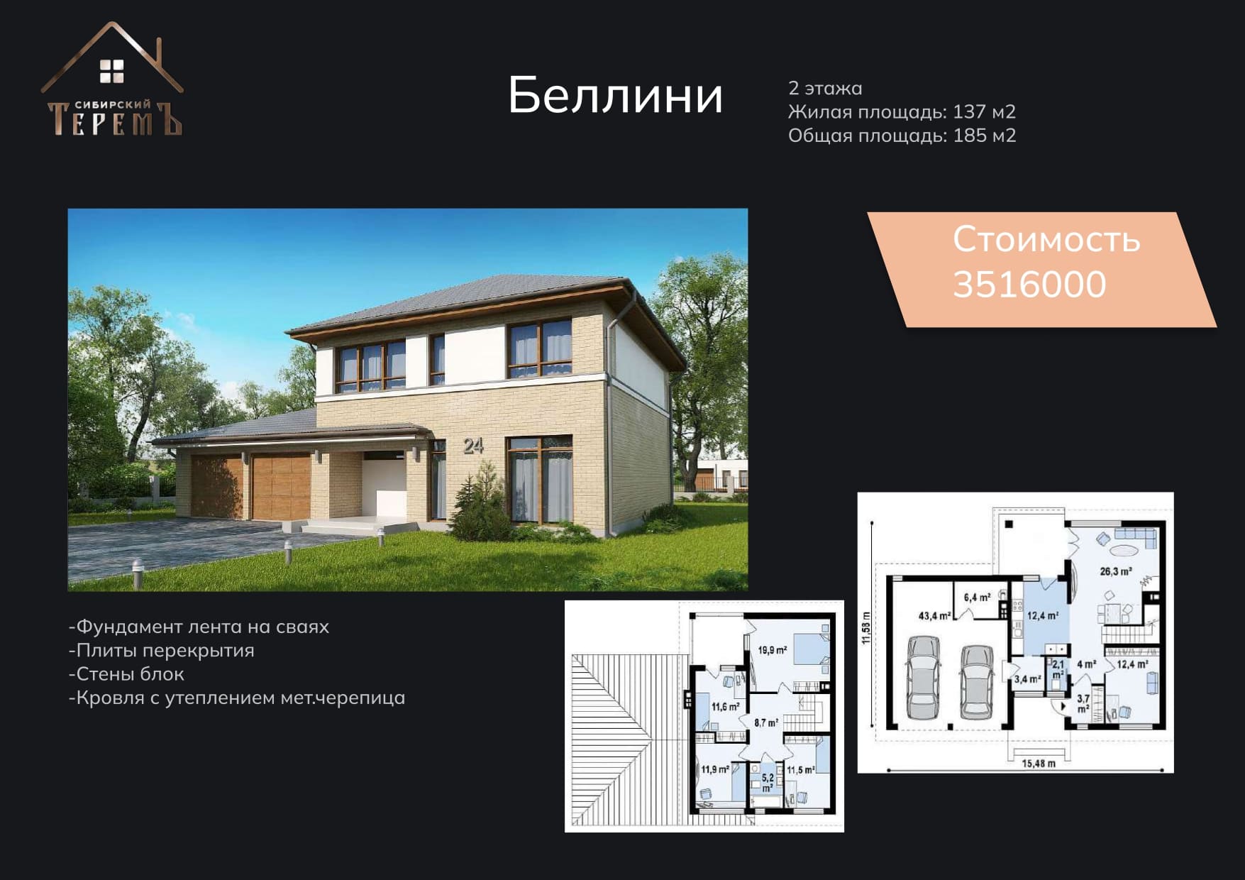 Дом под ключ в Тимашевска 3D-тур