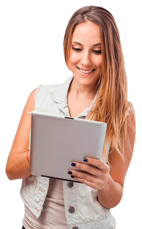 Девушка с планшетом, женщина с планшетом