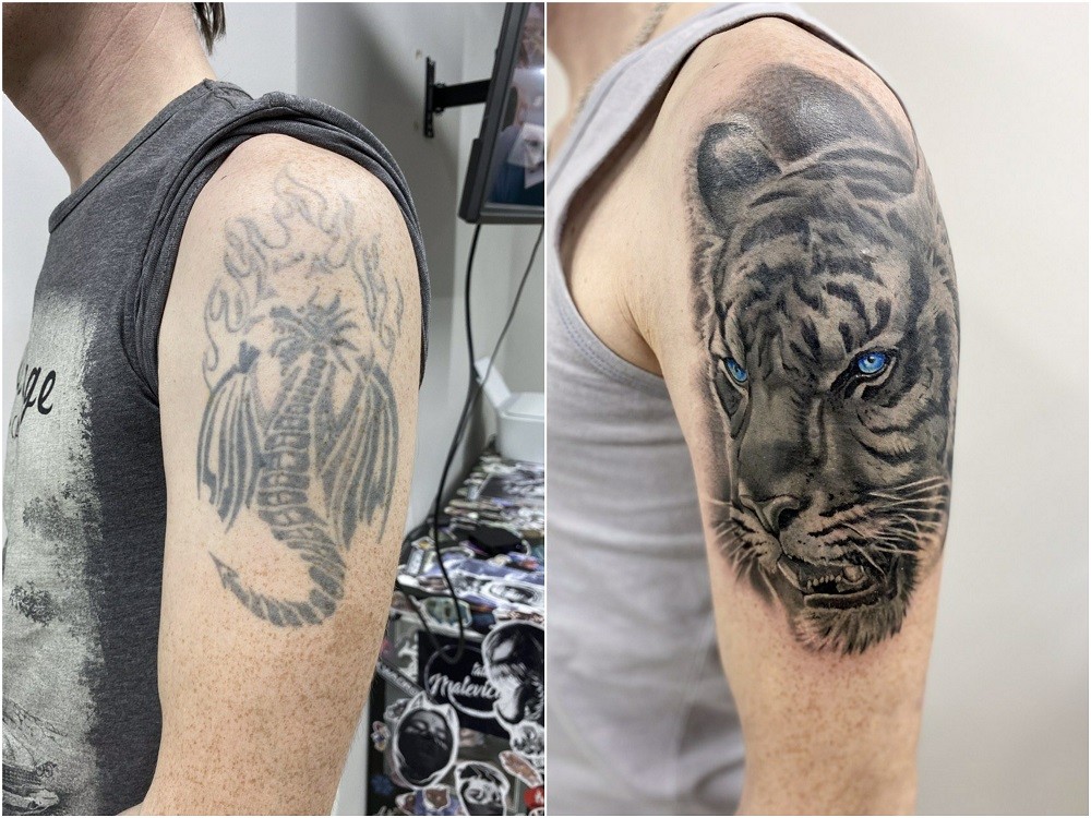Перекрытие татуировки в Москве | Цена на коррекцию татуировки