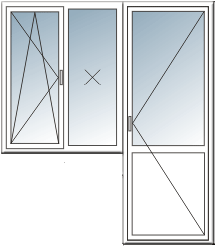 Балконный блок с двухстворчатым окном