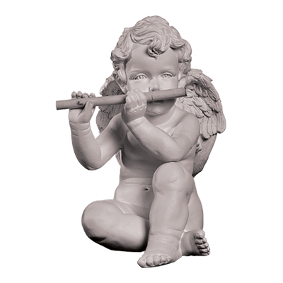 Скульптура игравший ангел на флейте  